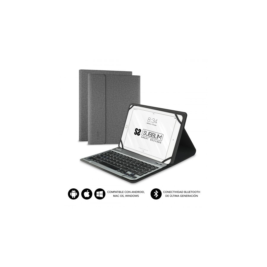 5092-SUBBLIM Funda con Teclado KEYTAB PRO BLUETOOTH 10,1" Grey