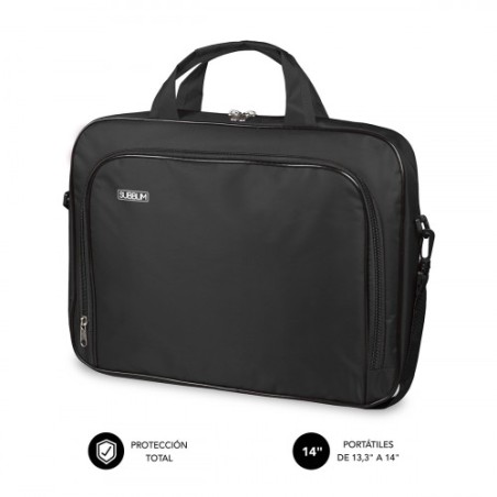 5109-SUBBLIM Maletin Ordenador Oxford Laptop Bag 13,3"-14" Black