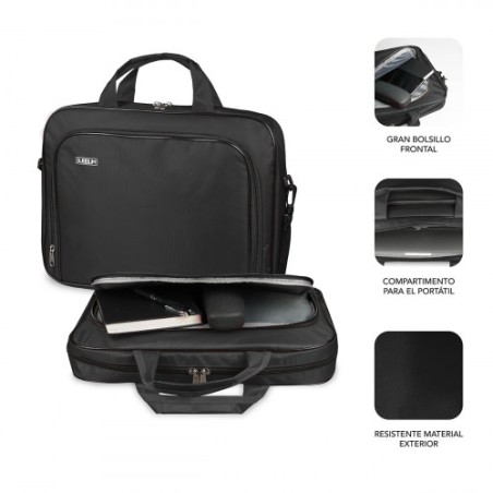 5110-SUBBLIM Maletin Ordenador Oxford Laptop Bag 13,3"-14" Black