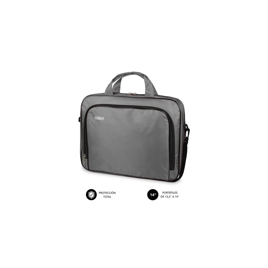 5111-SUBBLIM Maletin Ordenador Oxford Laptop Bag 13,3"-14" Grey