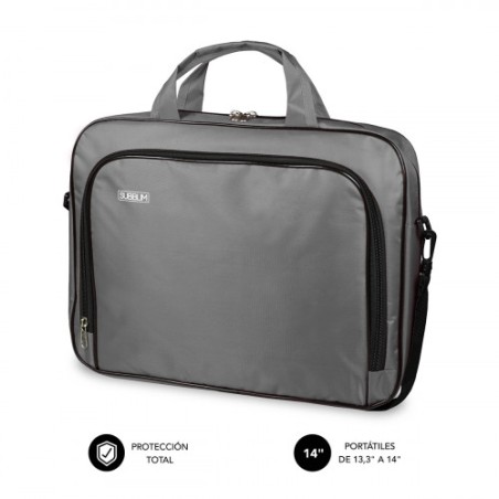 5111-SUBBLIM Maletin Ordenador Oxford Laptop Bag 13,3"-14" Grey