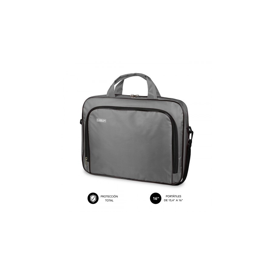 5115-SUBBLIM Maletin Ordenador Oxford Laptop Bag 15,4-16" Grey