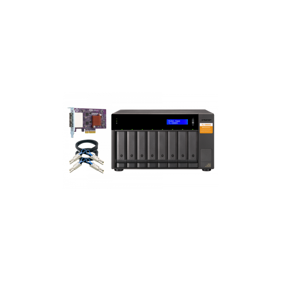 5169-QNAP TL-D800S caja para disco duro externo Carcasa de disco duro/SSD Negro, Gris 2.5/3.5"