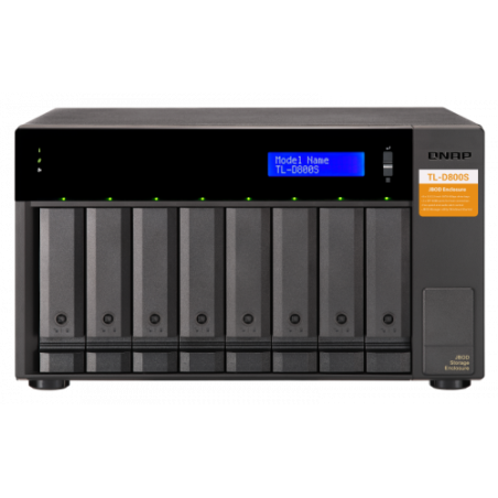 5170-QNAP TL-D800S caja para disco duro externo Carcasa de disco duro/SSD Negro, Gris 2.5/3.5"