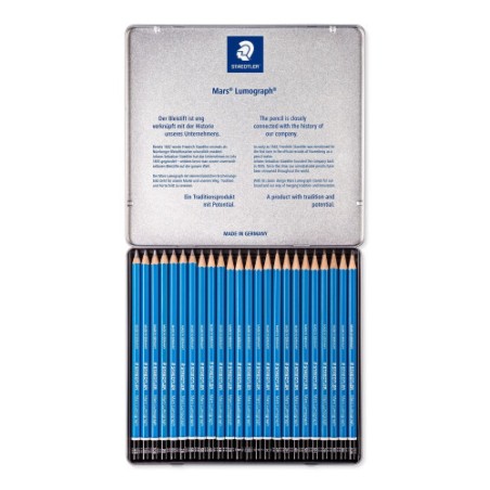 5197-ESTUCHE DE METAL CON 24 LAPICES, GRADUACIONES STAEDTLER 100 G24