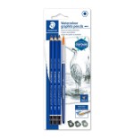 5198-BLISTER CON 3 LAPICES, GRADUACIONES 4B, 6B Y 8B + PINCEL No 8 STAEDTLER 100A SBK4