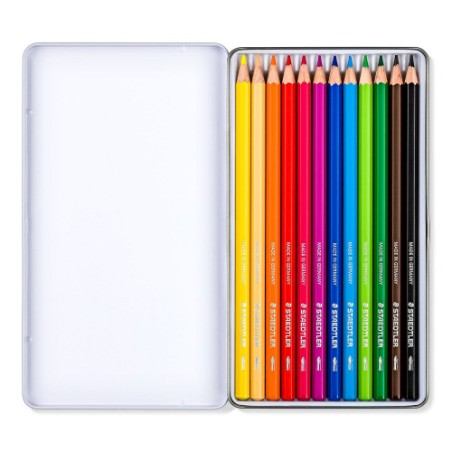 5207-ESTUCHE METALICO CON 12 LAPICES, COLORES SURTIDOS STAEDTLER 146C M12