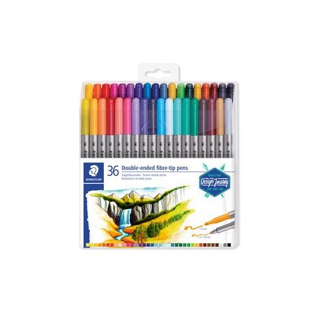 5238-ESTUCHE DE PLASTICO CON 36 ROTULADORES, COLORES SURTIDOS STAEDTLER 3200 TB36