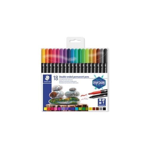 5243-ESTUCHE DE PLASTICO CON 18 ROTULADORES, COLORES SURTIDOS STAEDTLER 3187 TB18