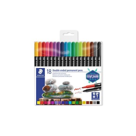 5243-ESTUCHE DE PLASTICO CON 18 ROTULADORES, COLORES SURTIDOS STAEDTLER 3187 TB18