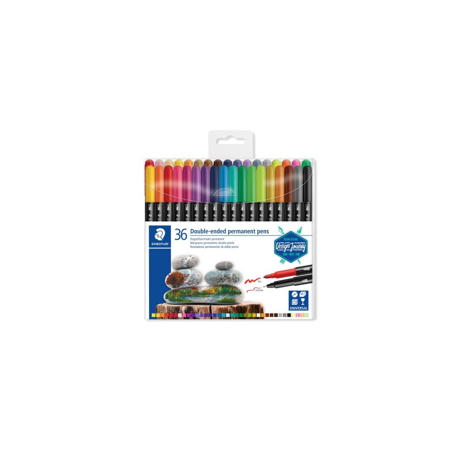 5244-ESTUCHE DE PLASTICO CON 36 ROTULADORES, COLORES SURTIDOS STAEDTLER 3187 TB36