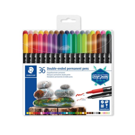 5244-ESTUCHE DE PLASTICO CON 36 ROTULADORES, COLORES SURTIDOS STAEDTLER 3187 TB36