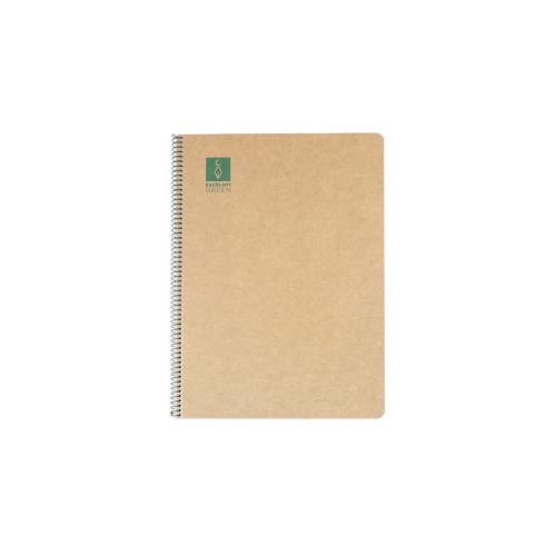 5265-CUADERNO ESPIRAL DIN-A4 RECICLADO FSC 50 HOJAS 80G. HORIZONTAL CON MARGEN.GREEN ESCOLOFI 130200704