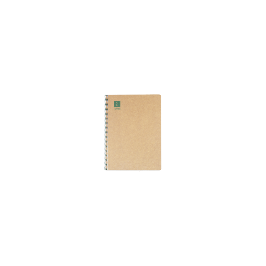 5265-CUADERNO ESPIRAL DIN-A4 RECICLADO FSC 50 HOJAS 80G. HORIZONTAL CON MARGEN.GREEN ESCOLOFI 130200704