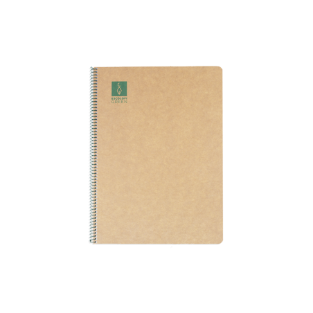 5266-CUADERNO ESPIRAL DIN-A4 RECICLADO FSC 50 HOJAS 80G. LISO. GREEN ESCOLOFI 130200804
