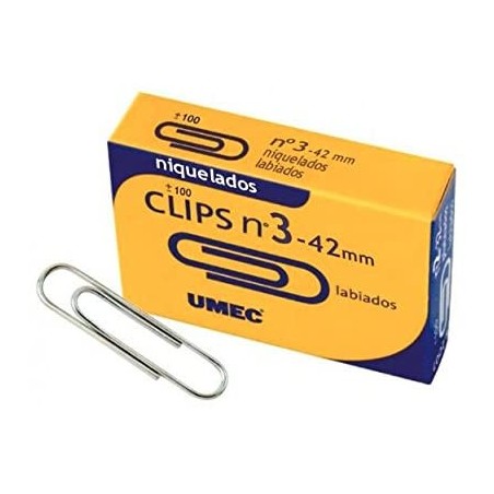 5285-CAJA 100 CLIP NIQUELADO 42 MM U200404 UMEC