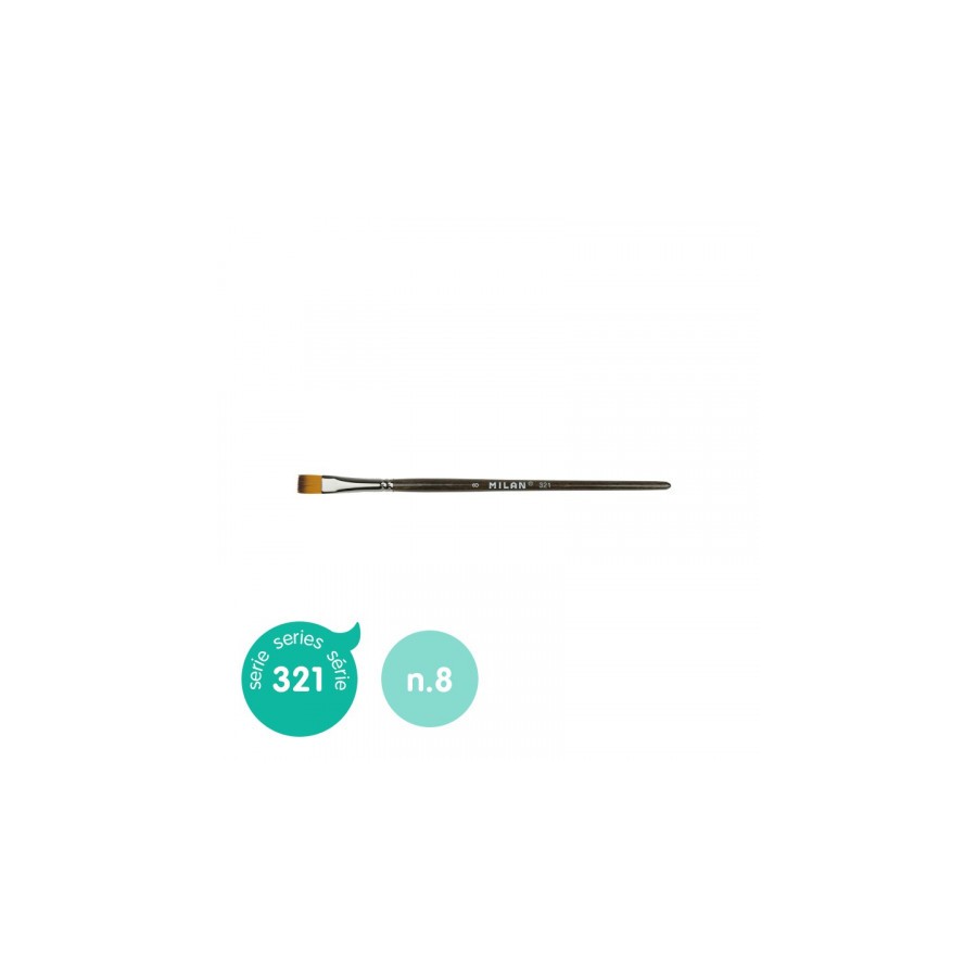 5367-PINCEL SINTETICO PLANO SERIE 321, No 8 MILAN 80478