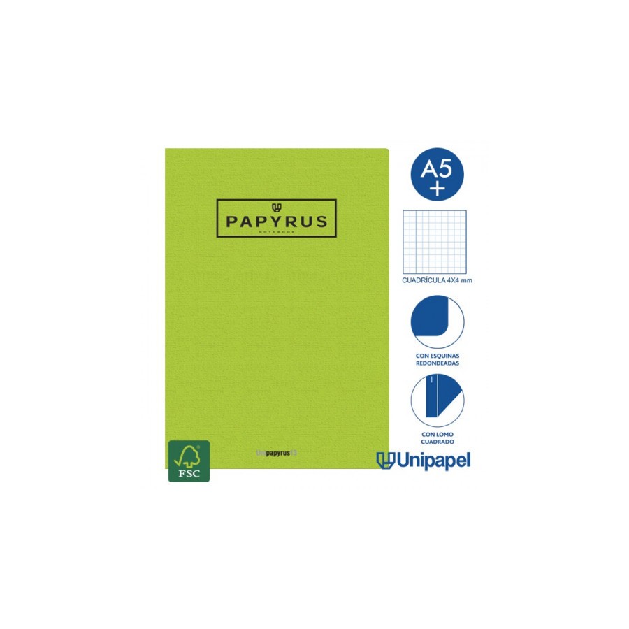 5390-LIBRETA GRAPADA GOFRADA A5+ 48 HOJAS 90GR. 4X4 COLORES SURTIDOS PAPYRUS 88430599