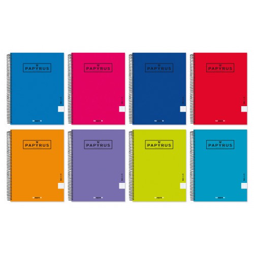 5400-CUADERNO TAPA CARTON FORRADA EXTRADURA UNICOLOR5 A4+ 120 HOJAS 90GR. 5X5 COLORES SURTIDOS PAPYRUS 88463199