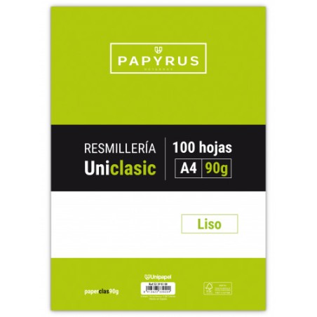 5402-RECAMBIO PAQUETE 100 HOJAS A4 UNICLASIC 90 GR. LISO SIN MARGEN PAPYRUS 53390100