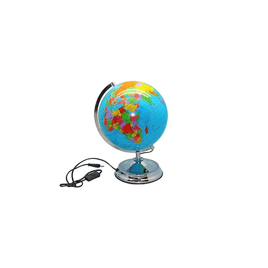 5408-ESFERA TERRESTRE 25 CM AZUL CON LUZ INTERIOR 320073