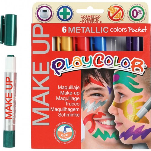 5421-POCKET MAKE UP METALLIC 6 COLORES SURTIDOS PLAYCOLOR 01011