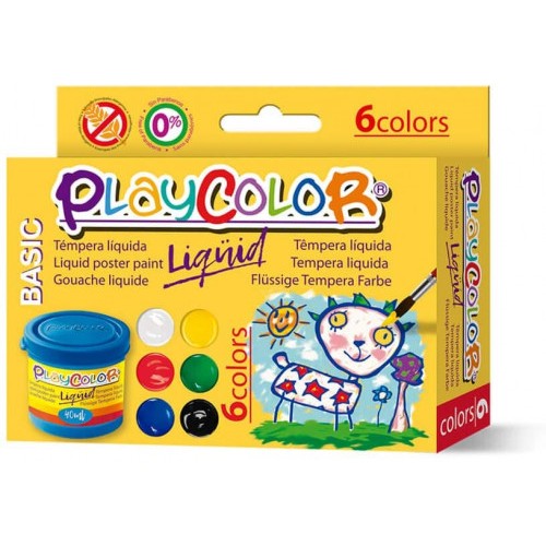 5425-LIQQUID 40ML. EN 6 COLORES SURTIDOS + PINCEL PLAYCOLOR 19931