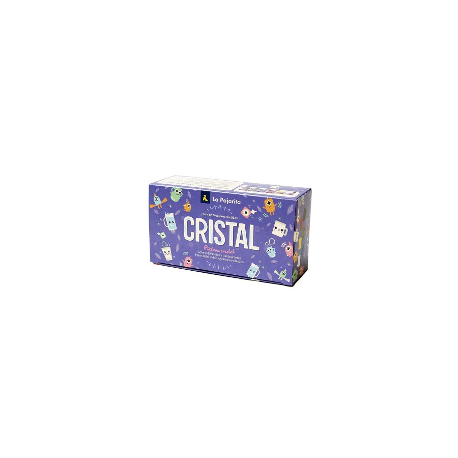 5434-KIT PINTURA PARA CRISTAL + PINCEL 6 COLORES SURTIDOS LA PAJARITA 999994