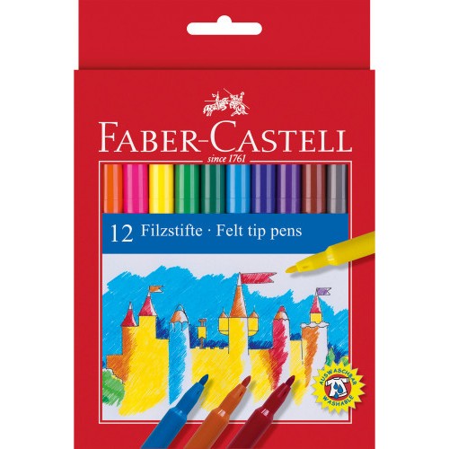 5441-ESTUCHE CARTON 12 ROTULADORES ESCOLARES FABER CASTELL 554201