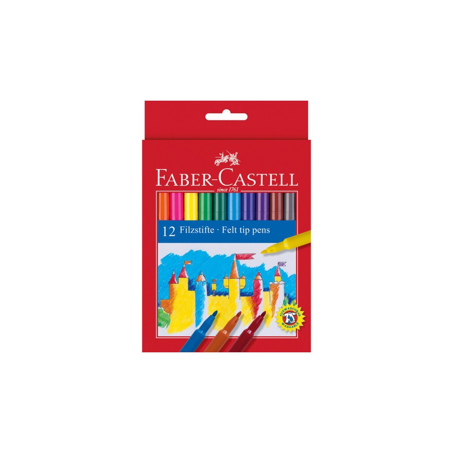 5441-ESTUCHE CARTON 12 ROTULADORES ESCOLARES FABER CASTELL 554201