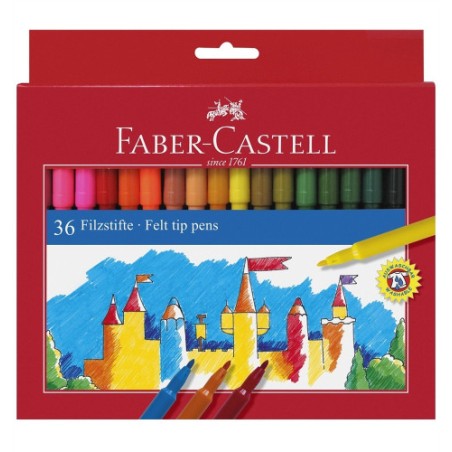 5443-ESTUCHE CARTON 36 ROTULADORES ESCOLARES FABER CASTELL 554203