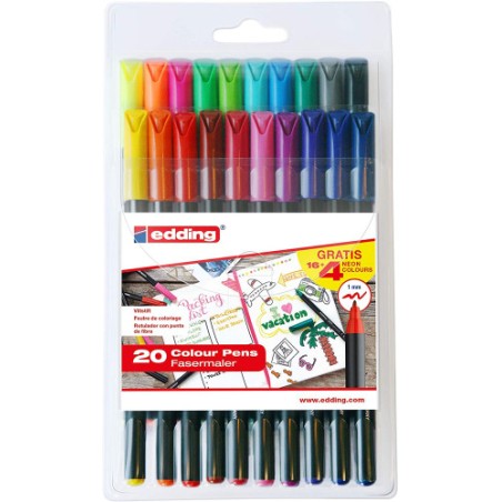 5446-PACK CON 16 ROTULADORES ESTANDAR + 4 ROTULADORES PASTEL S/C 1200 EDING E1200-20-BTS
