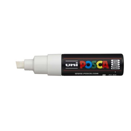545-MARCADOR PC-8K POSCA PUNTA B 8MM. BLANCO UNI-BALL 300426000