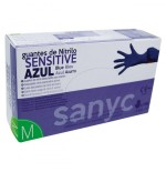 5457-PAQUETE DE 100 GUANTES NITRILO SENSITIVE S/P  T-M P-100 EXAMEN SANICEN GU104