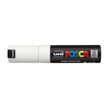 546-MARCADOR PC-8K POSCA PUNTA B 8MM. BLANCO UNI-BALL 300426000