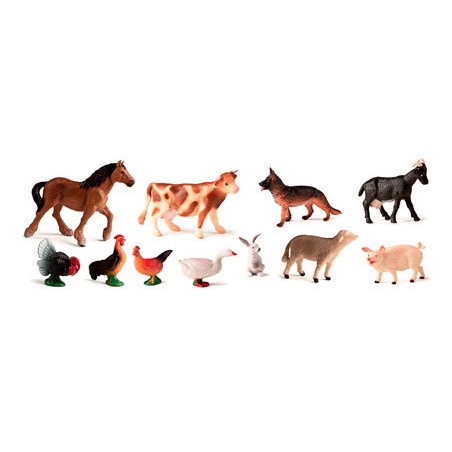 5519-JUEGO ANIMALES GRANJA 11 FIGURAS MINILAND 27420