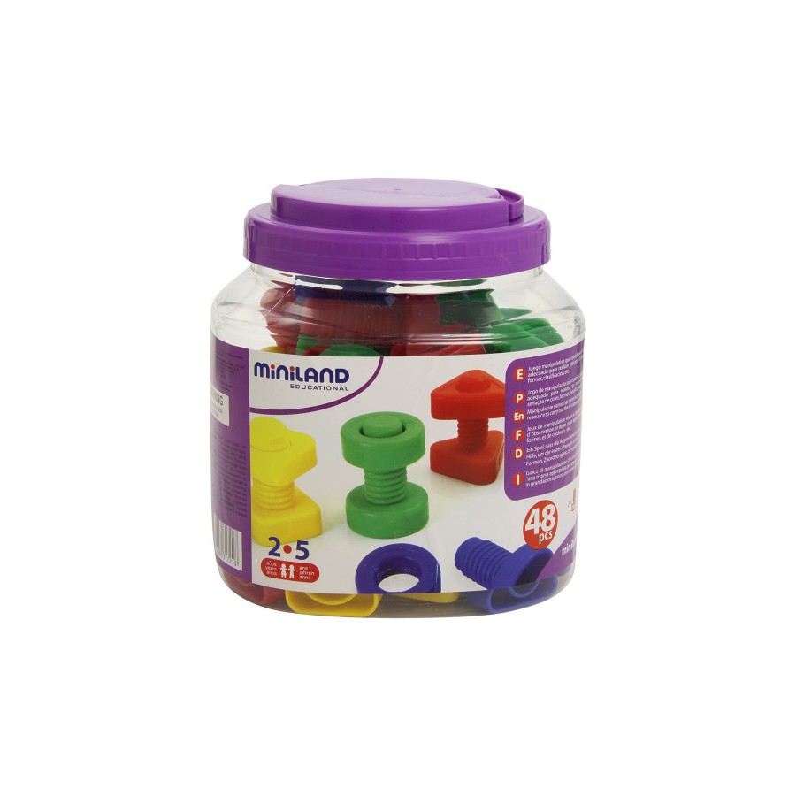5536-JUEGO TORNILLOS Y TUERCAS PLASTICO 48 UNIDADES MINILAND 31721