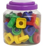 5537-JUEGO TORNILLOS Y TUERCAS PLASTICO 48 UNIDADES MINILAND 31721