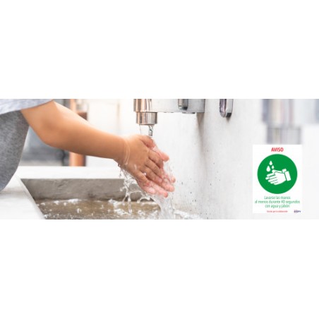 5618-SENALES ADHESIVOS PREIMPRESO  "LAVARSE LAS MANOS" SOBRE DE 2 HOJAS EN A4 AVERY AV_KITCOVID1_ES