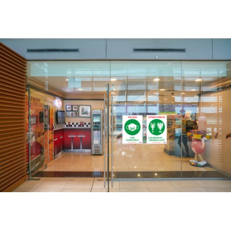 5620-SENALES ADHESIVOS PREIMPRESO  "USAR MASCARILLAS " SOBRE DE 2 HOJAS EN A4 AVERY AV_KITCOVID2_ES