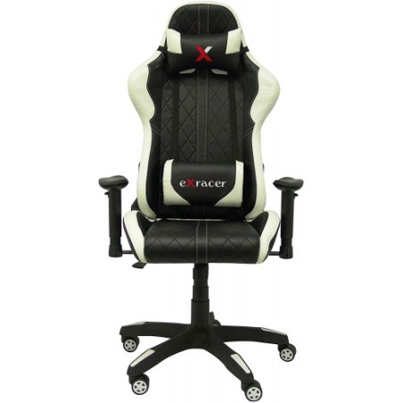 5644-SILLA GAMING PARAISO SIMIL PIEL NEGRO Y BLANCO PIQUERAS Y CRESPO 7216DBSPNE