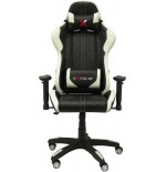 5644-SILLA GAMING PARAISO SIMIL PIEL NEGRO Y BLANCO PIQUERAS Y CRESPO 7216DBSPNE