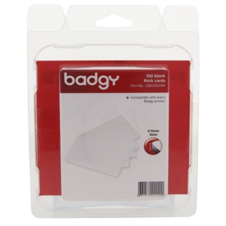 5766-PACK 100 TARTEJAS PVC BADGY CBGC0030W
