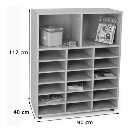 5813-MUEBLE INTERMEDIO CASILLERO Y 2 CASILLAS HAYA MOBEDUC 600812HP18