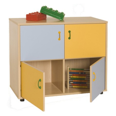 5854-MUEBLE BAJO ARMARIO 4 CASILLAS 4 PUERTAS HAYA MOBEDUC 600218HPS18