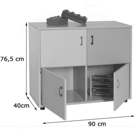 5855-MUEBLE BAJO ARMARIO 4 CASILLAS 4 PUERTAS HAYA MOBEDUC 600218HPS18