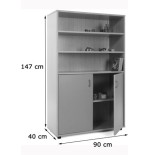 5885-MUEBLE MEDIO ARMARIO Y ESTANTERIA HAYA MOBEDUC 600303HPS18