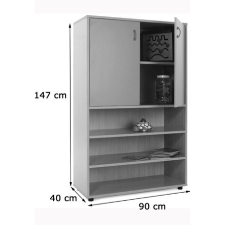 5887-MUEBLE MEDIO ESTANTERIA Y ARMARIO HAYA MOBEDUC 600304HPS18