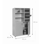 5915-MUEBLE MEDIO ARMARIO ESTANTERIA CUBETERO HAYA MOBEDUC 600318HPS18