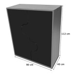 5923-MUEBLE INTERMEDIO ARMARIO, PUERTAS ONDA HAYA MOBEDUC 600821HPS18